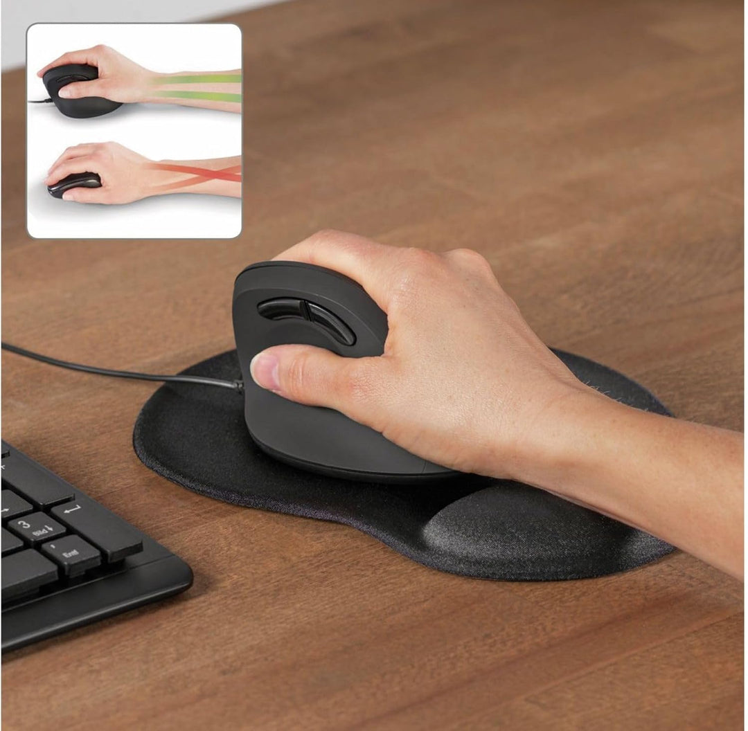 Hama Mauspad mit Handauflage, Ergonomisches Mousepad, Komfort Handgelenk-Auflage (Masse 200 x 230 x