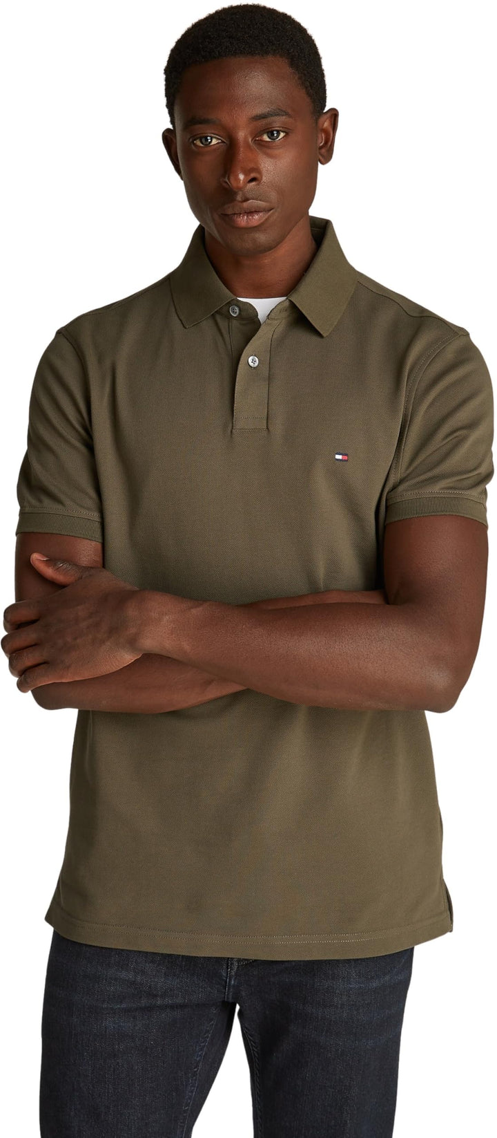 Tommy Hilfiger Herren Kurzarm Poloshirts L Khaki (Army Green), L Khaki (Army Green)