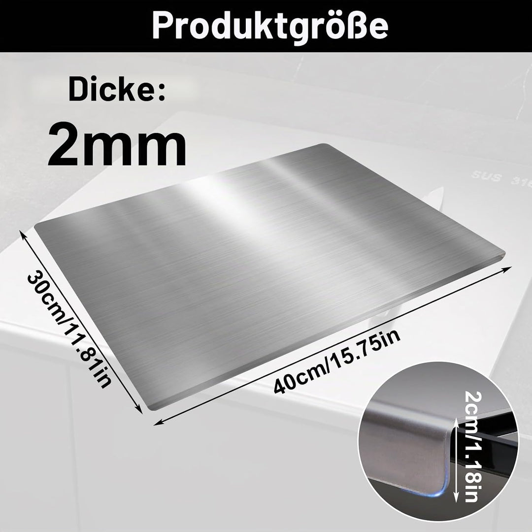 Edelstahl-Schneidebrett 40 x 30cm,Küche Schneidbrettchen,Schweres Schneidebrett zum Kochen, Backen B