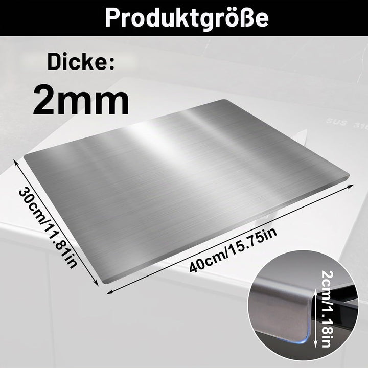 Edelstahl-Schneidebrett 40 x 30cm,Küche Schneidbrettchen,Schweres Schneidebrett zum Kochen, Backen B