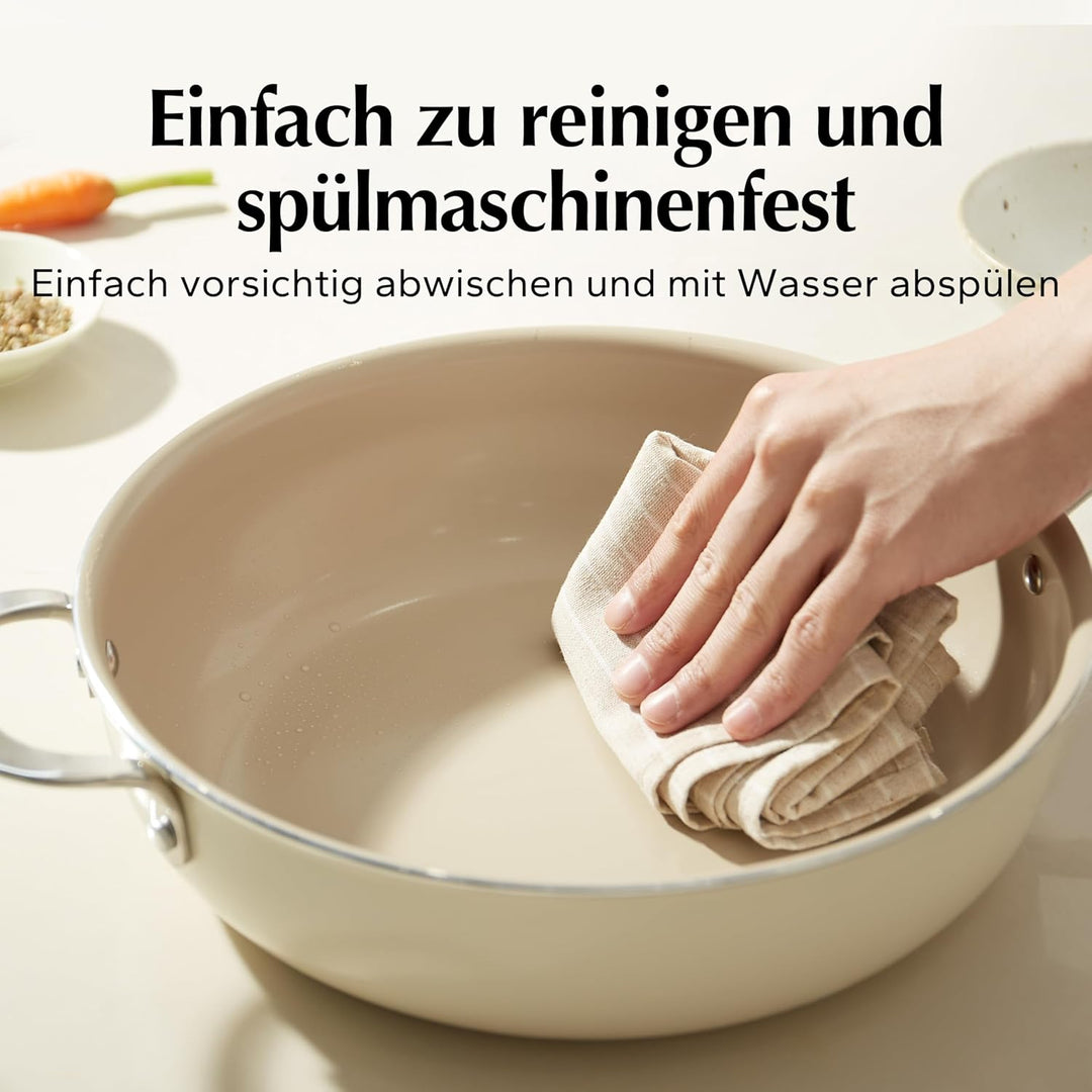Redchef Bratpfanne 28cm, Pfanne mit Deckel Antihaft Beschichtung Keramikpfanne, Bratpfannen Induktio