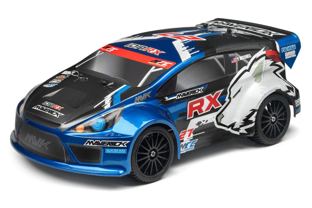 Rally Karosserie mit Decals, blau lackiert Ion RX