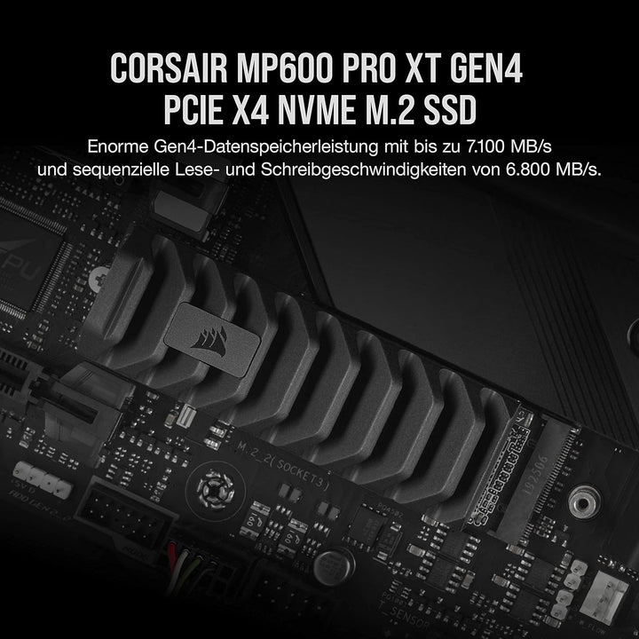 Corsair MP600 PRO XT 2 TB Gen4 PCIe x4 NVMe M.2 SSD (Sequenziellen Lesegeschwindigkeitenvon bis zu 7