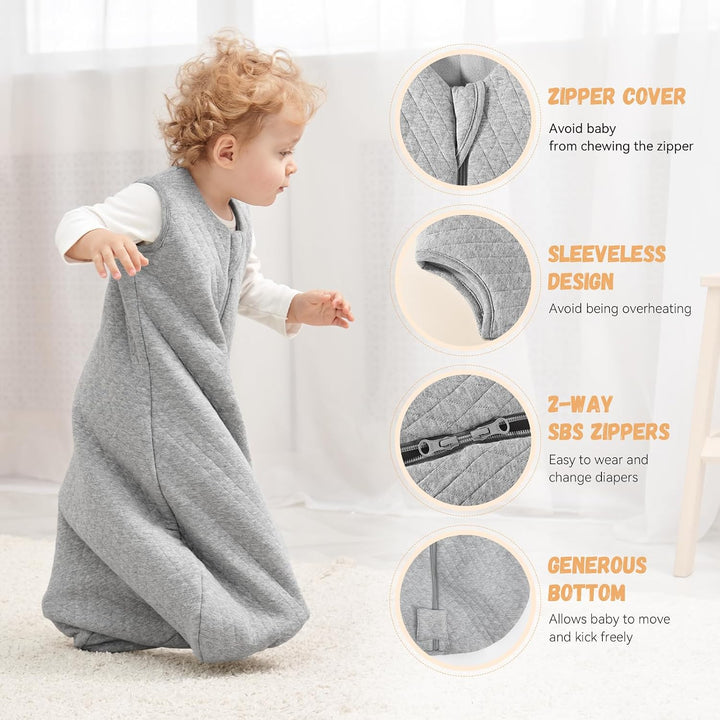 Yoofoss Baby Schlafsack Baumwolle 2.5 TOG Warm Baby Winterschlafsack Weich Babyschlafsack Neugeboren