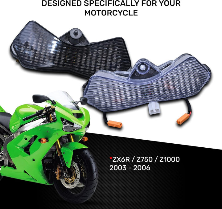aVDB-moto LED Bremslicht/Rücklicht kompatibel mit KAWASAKI Z1000 Z-1000 2003-2006 Plug & Play mit in