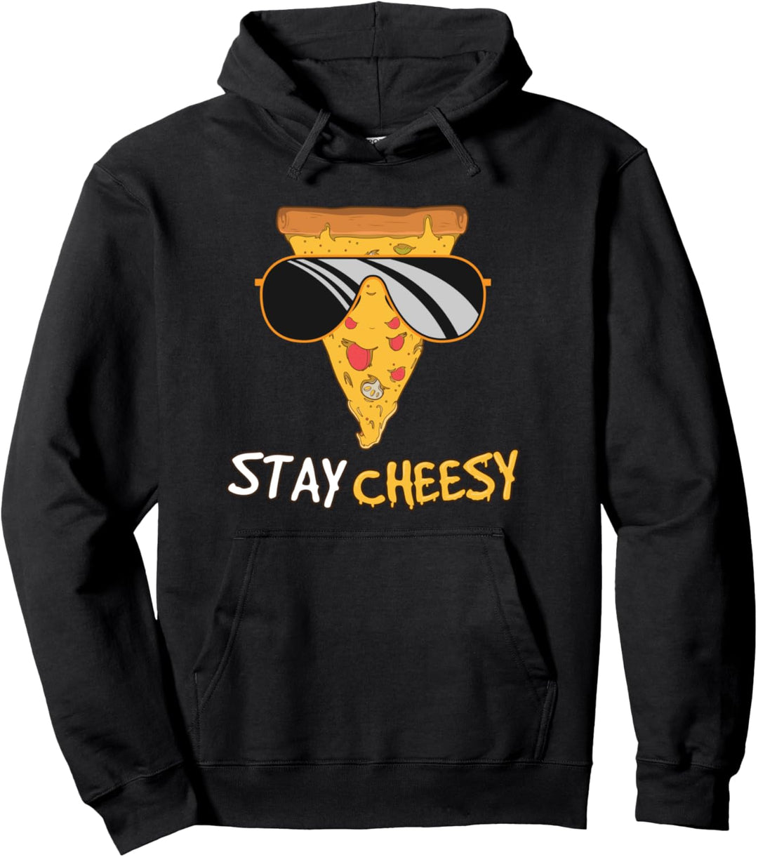 Stay Cheesy - Kitschiger Pizza Sonnenbrille Spruch - Essen Pullover Hoodie