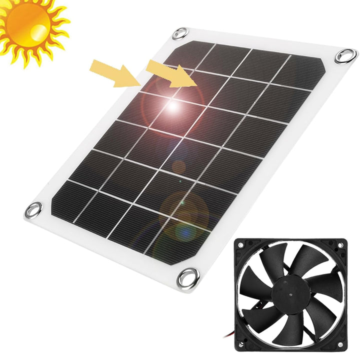 10 W 6 V Monokristalliner Solarpanel-Abluftventilator, IP65 Wasserdicht, USB-Solarpanel-Aufladung, T