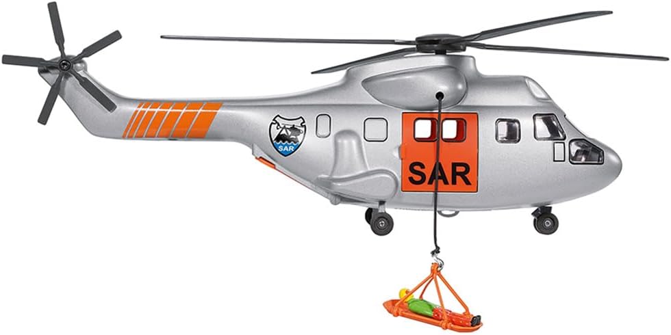 Siku 2527, SAR Transporthubschrauber, 1:50, Metall/Kunststoff, Inkl. Trage und zu rettende Spielzeug