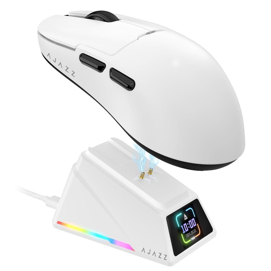 AJAZZ AJ159 APEX 8K Kabellose Gaming-Maus, Magnetische Ladestation mit Screen, Pixart PAW3950 Sensor