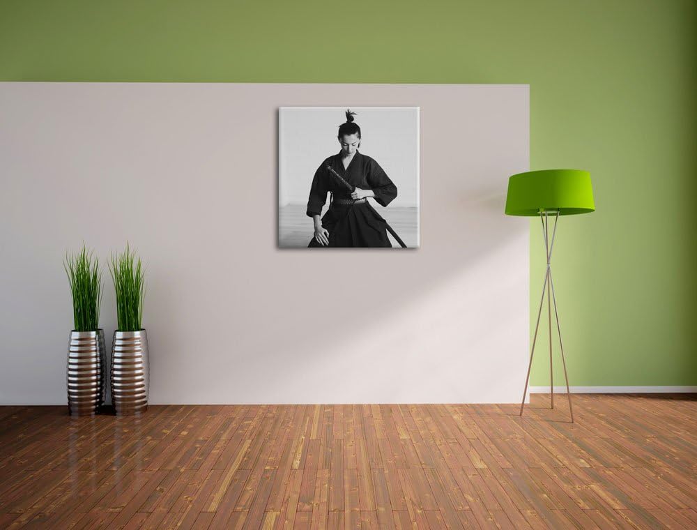 stolze Samurai-Kriegerin, Format: 70x70 auf Leinwand, XXL riesige Bilder fertig gerahmt mit Keilrahm