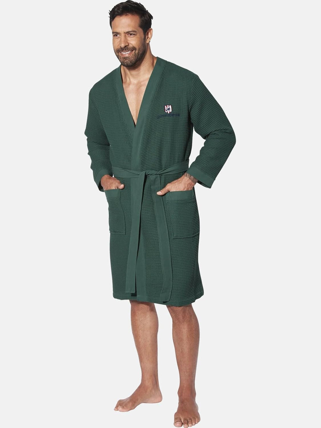 Jan Vanderstorm Herren Bademantel Aretti XL Dunkelgrün, XL Dunkelgrün