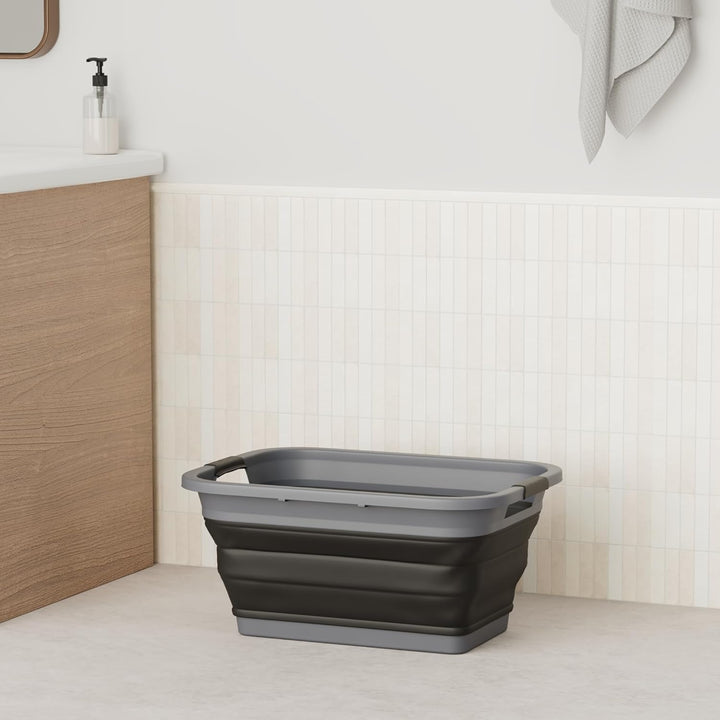 SAMMART 41L (2.5 Gallons) Collapsible Plastic Laundry Basket - Foldable Pop Up Storage Container/Org