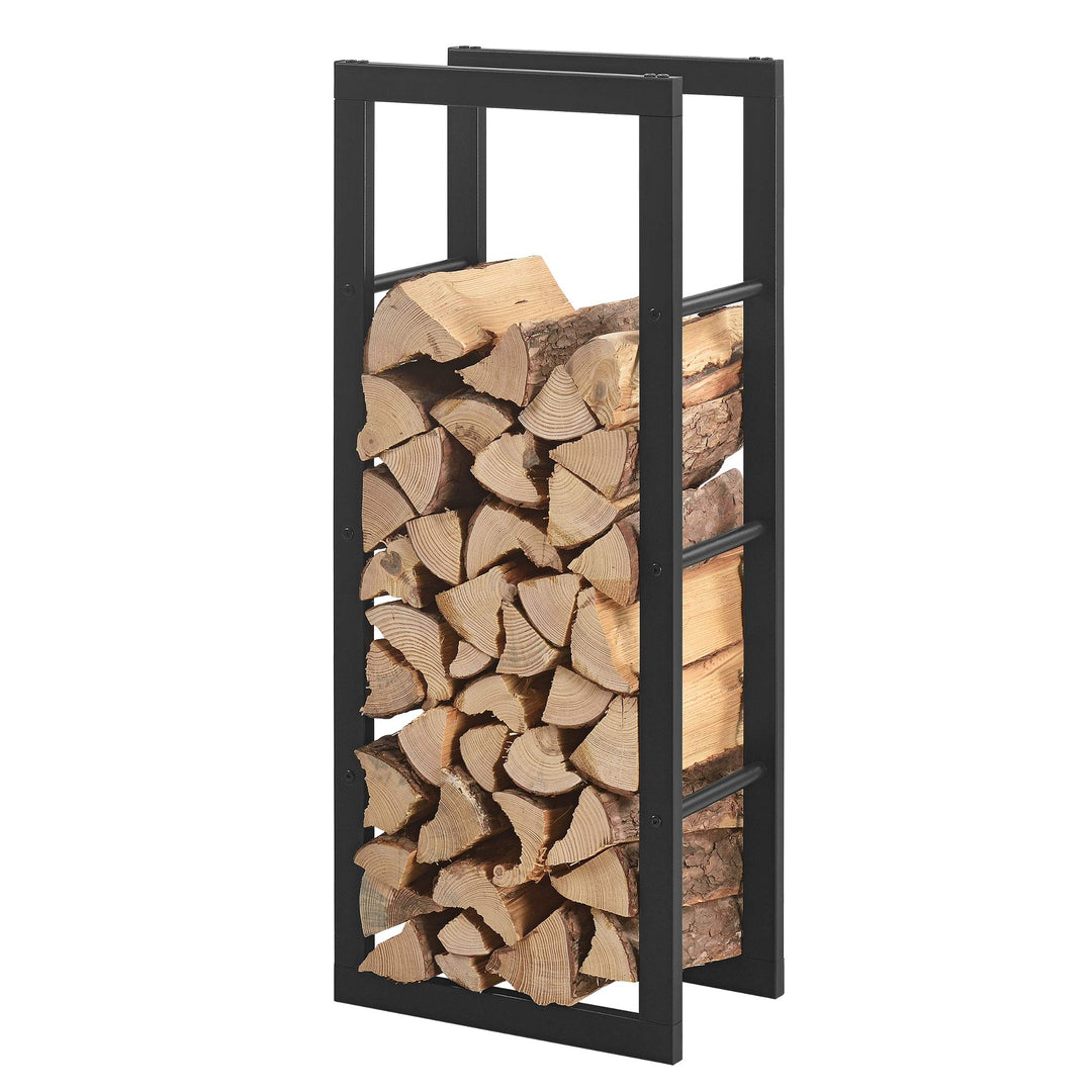[en.casa] Kaminholzregal Täby Brennholzregal innen aussen Metall 40 x 25 x 100 cm Holzunterstand Sta