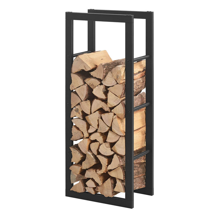 [en.casa] Kaminholzregal Täby Brennholzregal innen aussen Metall 40 x 25 x 100 cm Holzunterstand Sta