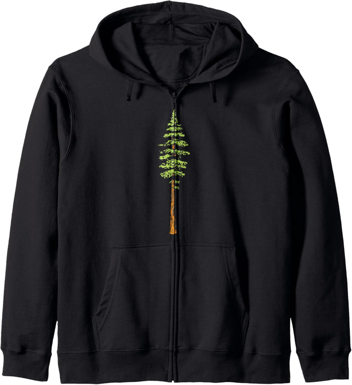 Minimalist Pine Tree Illustration Simple Hiking 80s Graphic Kapuzenjacke
