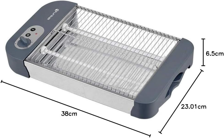 Grunkel - Flat toaster for all types of bread and baked goods with 600 W power, toast timer with 6 l