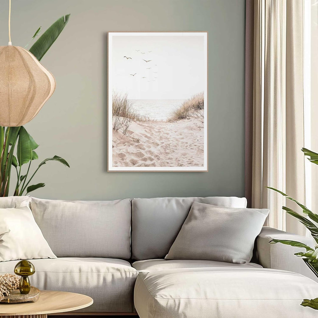 REINDERS Gerahmtes Bild, Dünen, Wohnzimmer, Bilder, Wanddeko, Room Decor, MDF, Beige, 70 x 50 70L x