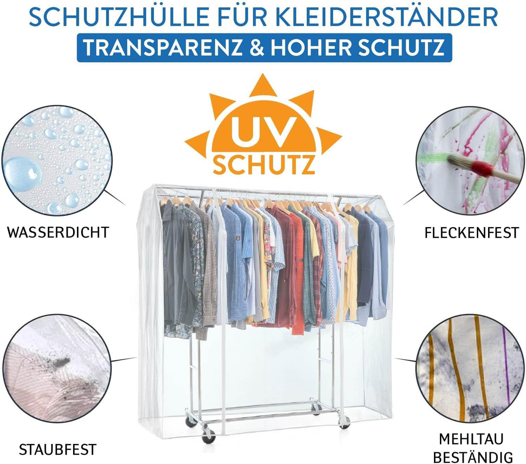 Tatkraft Safe - Schutzhülle für Kleiderständer, Abdeckung für Kleiderständer, Plastik, Transparent,