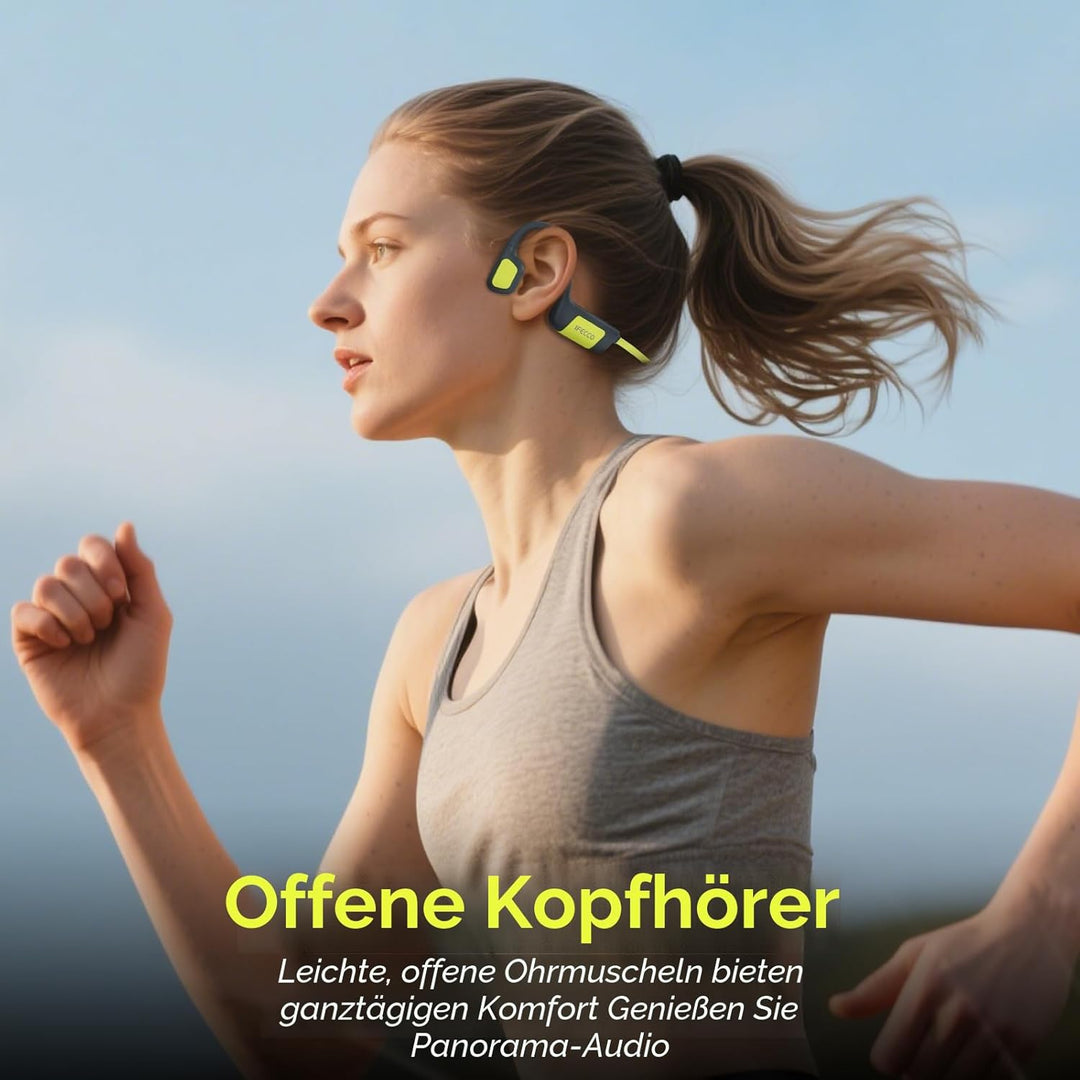 IFECCO Kopfhörer Schwimmen, Knochenschall Kopfhörer Bluetooth 5.4, IP68 wasserdichte Open Ear Kopfhö