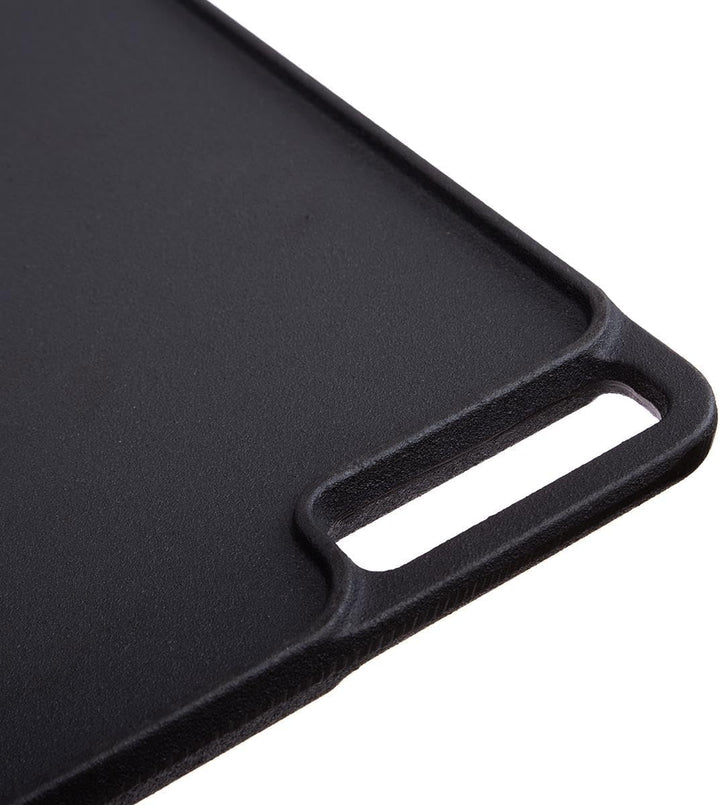 Allpax Grillplatte aus Gusseisen 46×26 cm – Wendbare Grillpfanne glatt & gerillt, hitzebeständig bis
