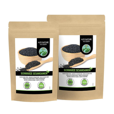 Sesam schwarz (1kg), Schwarzer Sesam 100% natürlich, Schwarze Sesamsamen ohne Zusätze Sesamsamen 1 K