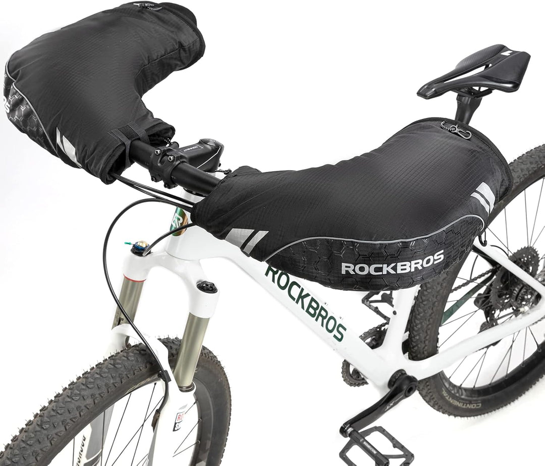 ROCKBROS Lenkerstulpen Lenker Handschuhe für Fahrrad Motorrad Roller Scooter Gefüttert Winddicht Was