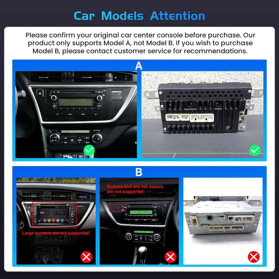 Inefala 4+64G Autoradio für Toyota Auris 2013-2015 Android 15 mit 9'' In-Cell Bildschirm Unterstützu