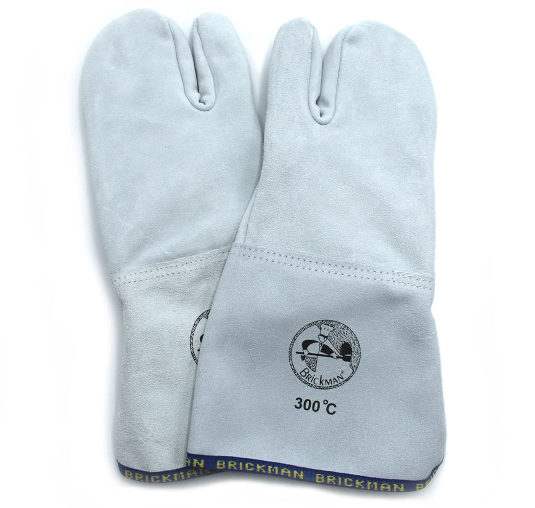 Erre4M Ofenhandschuhe 3 Finger Handgelenk 15 cm Profi Leder 300°C