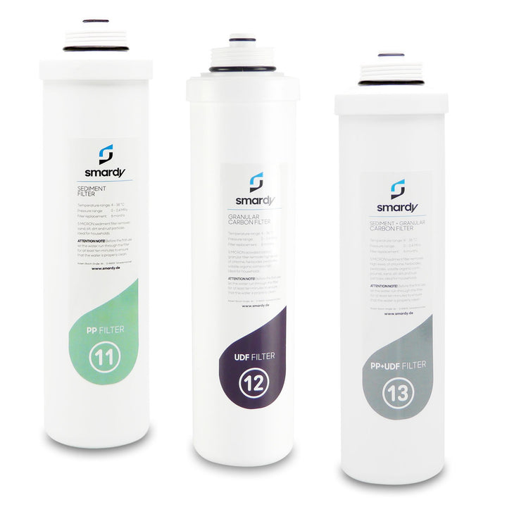 smardy 3x Wasserfilter Ersatzfilterset Nr. 11 | 12 | 13 für Wasserfilteranlage smardy PRO 190
