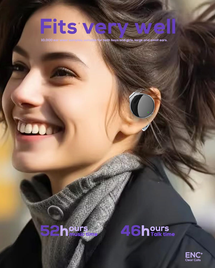 On Ear Kopfhörer Bluetooth 5.4, Open Ear Kopfhörer Kabellos Bluetooth Geräuschunterdrückung, Wassert