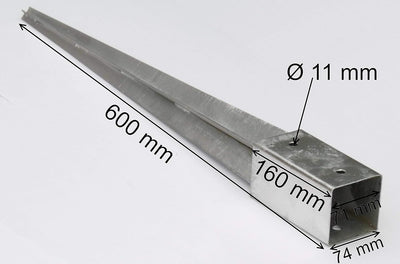 10 Stk 70mm Pfostenträger Einschlaghülse Bodenhülse kurz 600mm Holz-pfosten Zaun