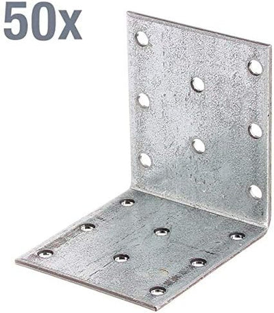 Alberts 847128 Lochplattenwinkel | sendzimirverzinkt | 60 x 60 x 50 mm | 50er Set 60 x 60 x 50 mm /