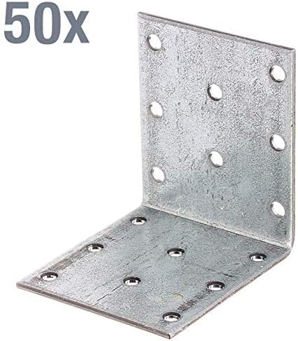 Alberts 847128 Lochplattenwinkel | sendzimirverzinkt | 60 x 60 x 50 mm | 50er Set 60 x 60 x 50 mm /