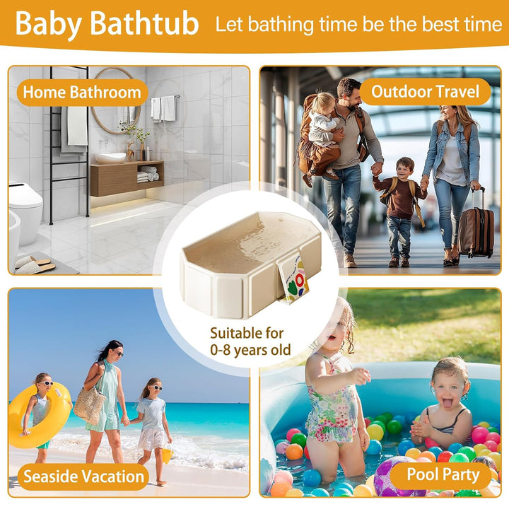 Faltbare Kinderbadewanne – Multifunktionale Badewanne für Dusche, platzsparend und tragbar, ideal fü
