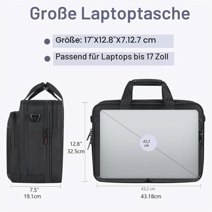 VANKEAN Laptoptasche Damen Herren Business Aktentasche 17.3 Zoll, Passend für bis zu Laptops, Wasser