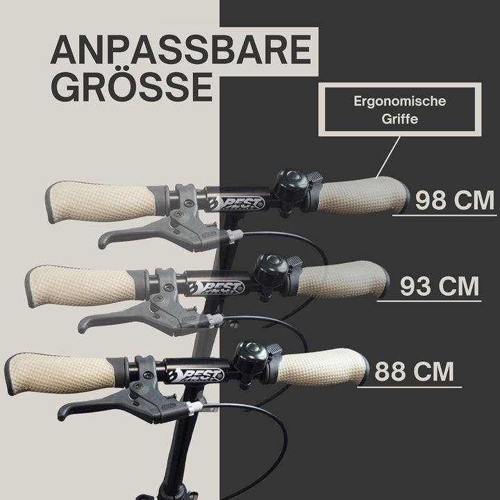 Best Sporting High End Scooter Erwachsene I klappbarer Roller mit Ständer, Handbremse, Klingel und T