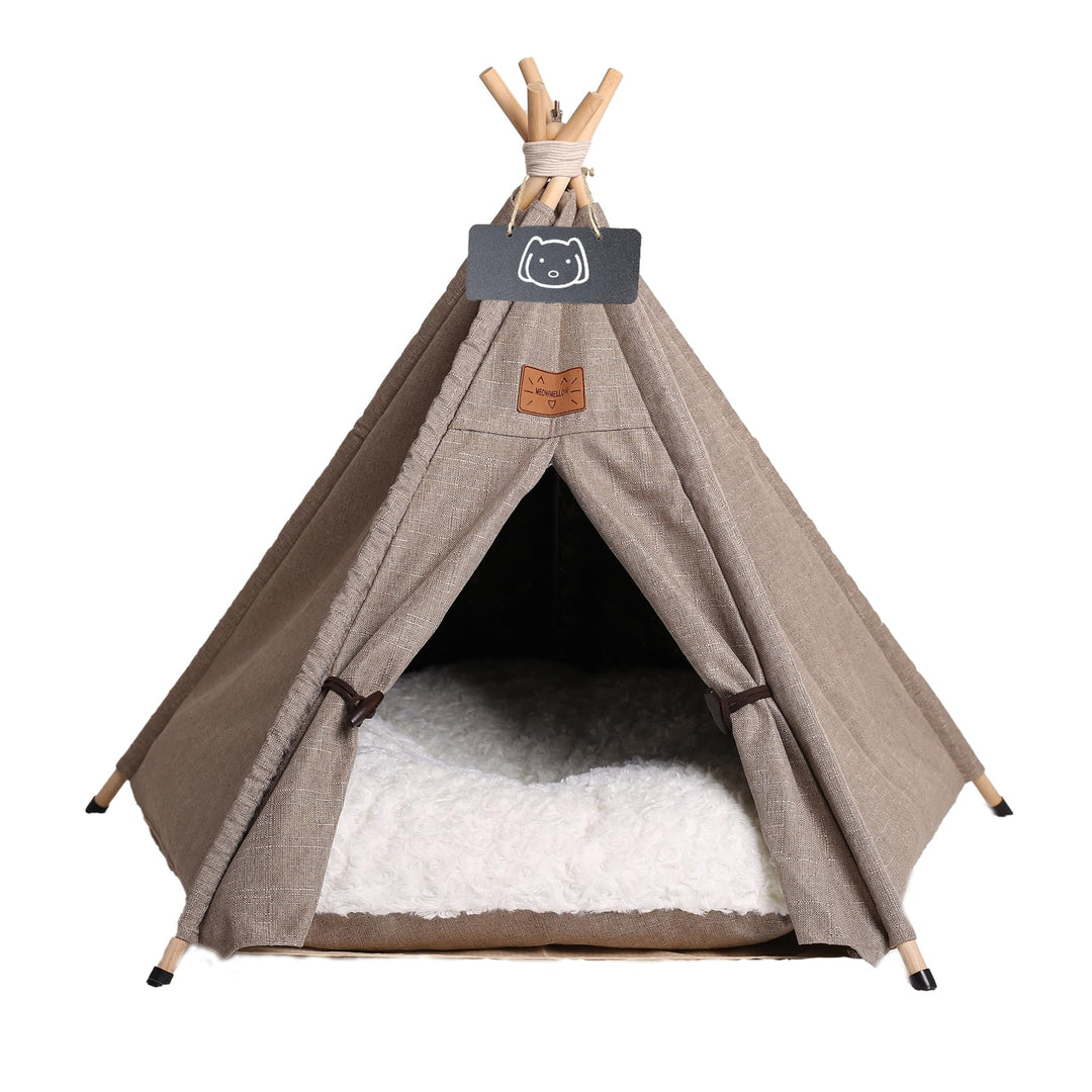 Tipi Zelt für Haustiere Hundezelt Katzenzelt mit Plüschkissen Haustierzelte Häuser für Katzen und Hu