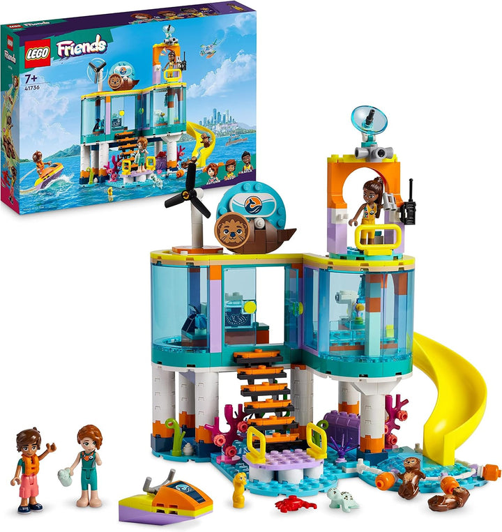 LEGO Friends Seerettungszentrum Tierarzt-Spielzeug für Kinder mit Otter-, Seepferdchen- und Schildkr