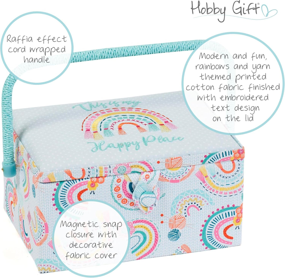 Hobby Gift Exclusive Mittelgrosse Nähhandwerk-Hobby-Aufbewahrungsbox, Zubehörablage, Nadelkissen, Ta