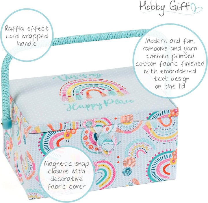 Hobby Gift Exclusive Mittelgrosse Nähhandwerk-Hobby-Aufbewahrungsbox, Zubehörablage, Nadelkissen, Ta
