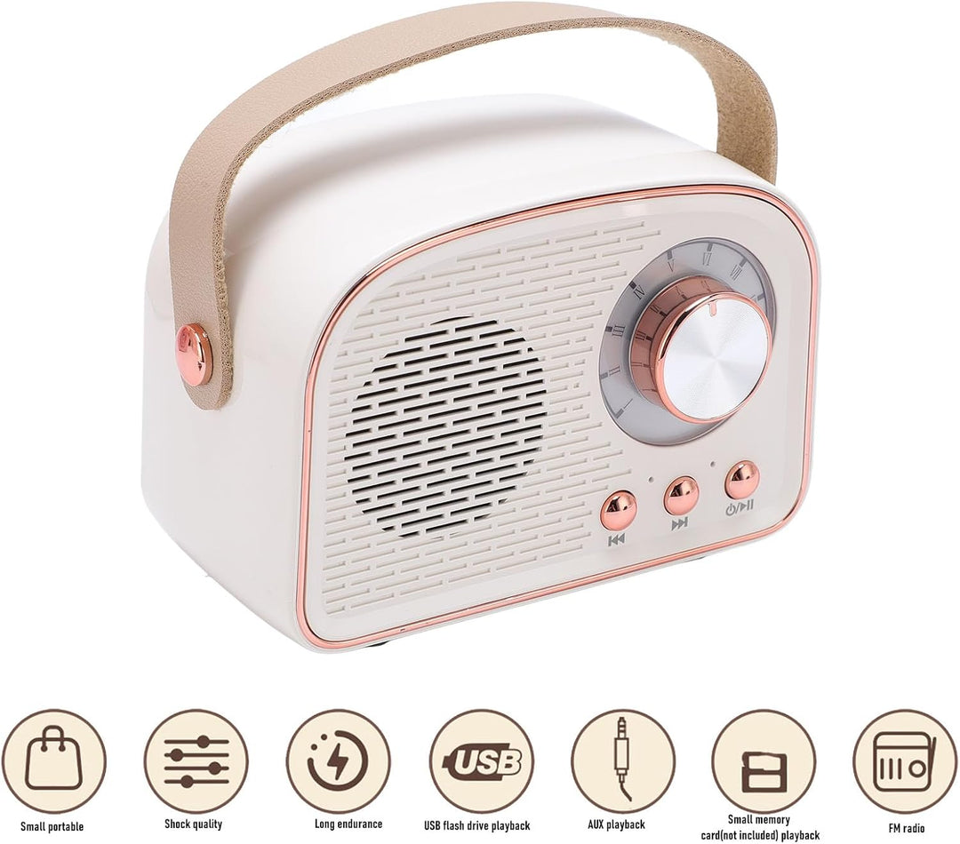Garsent Retro BT -Lautsprecher, Kleiner Handheld Tragbares Vintage -Dekor für Home Outdoor DW21, 500