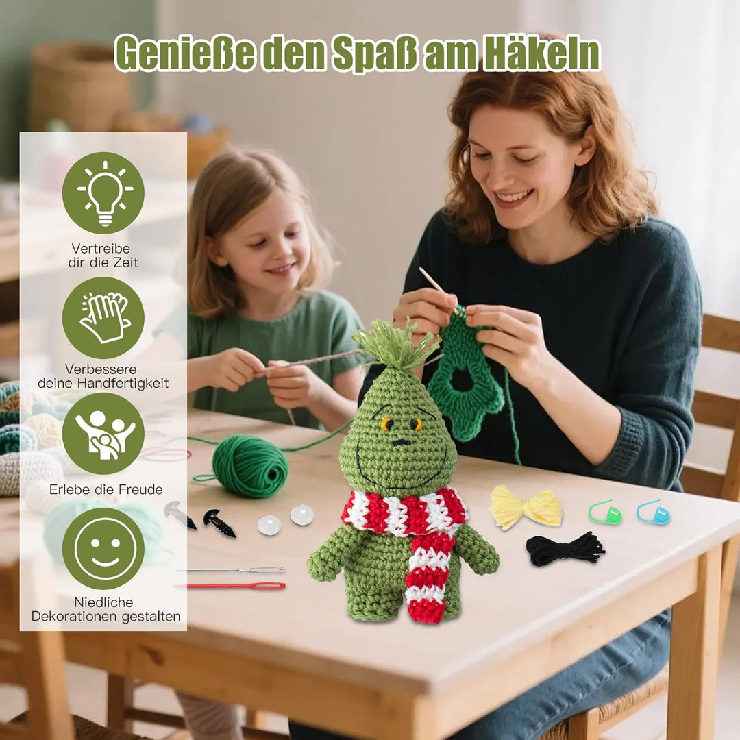 Häkelset für Anfänger, Komplettes Crochet Set mit Videoanleitung, Einfaches DIY Häkeltiere, Perfekt