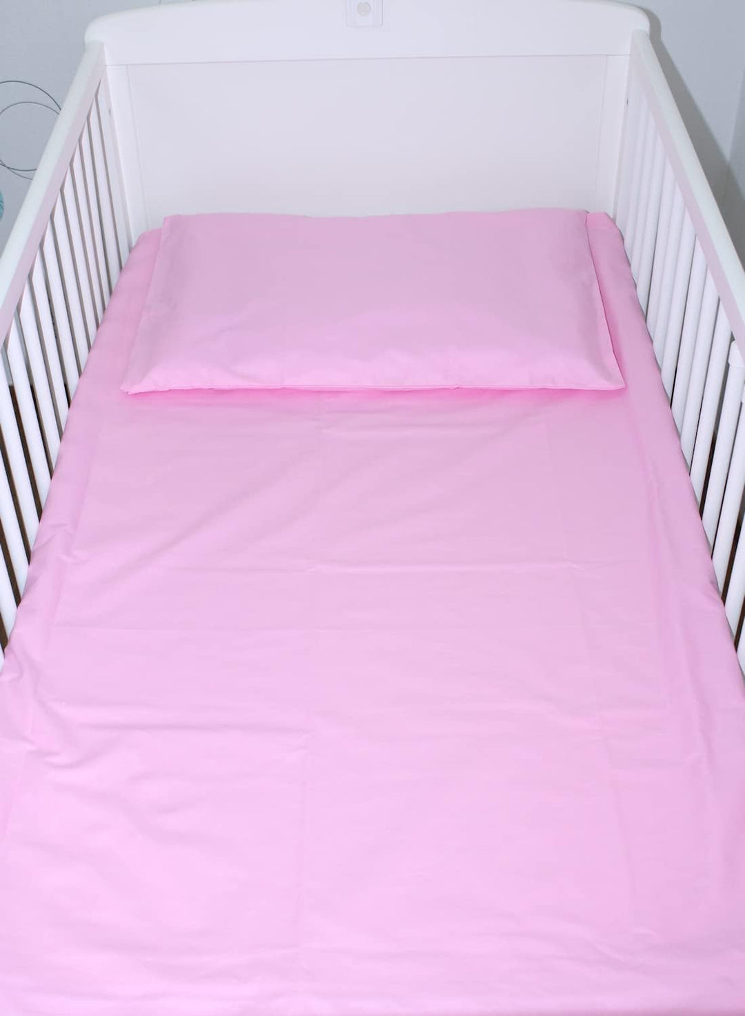 Baby Bettset Bettwäsche mit Himmel Chiffon - Rosa - Bettausstattung Set (7 teilig), 7 teilig