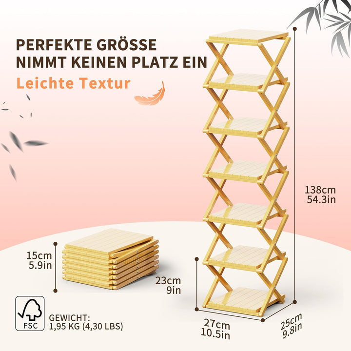 schmales Schuhregal, Ohne Installation, klappbarer Schuhhalter, Tragbare Holz Schuhregale, platzspar