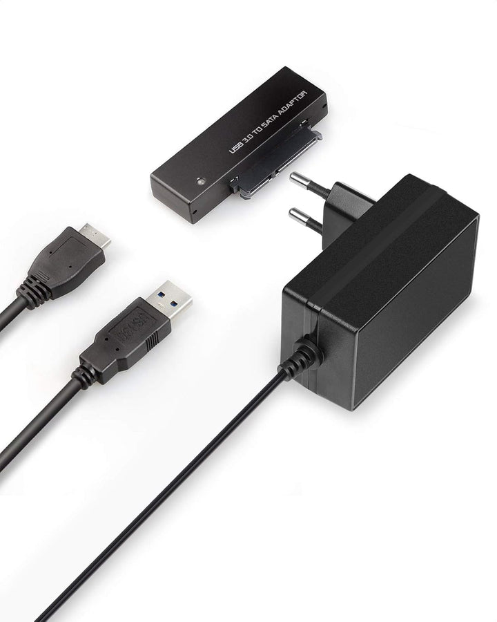 Inateck USB 3.0 zu SATA Konverter Adapter für 2.5/3.5 Zoll Laufwerke HDD SSD mit 12V 2A Netzteil.