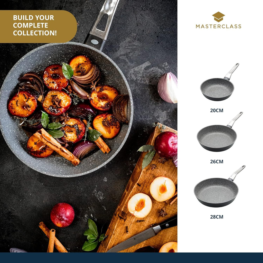 KitchenCraft MasterClass Bratfpfanne, Aluminium, Induktionsgeeignet, Antihaftbeschichtet, Grau, 20 c