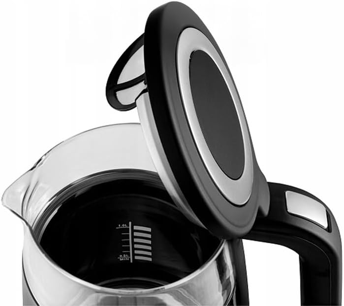 Elektrischer Wasserkocher mit Temperaturanzeige Glas 1,7L 2200W Touchscreen-Bedienfeld Warmhaltefunk