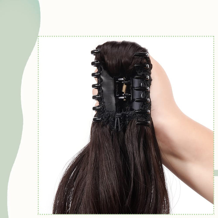 SEGO 45cm Pferdeschwanz Haarverlängerung Ponytail Haarteil Zopf Clip in Extensions Voluminös Claw on