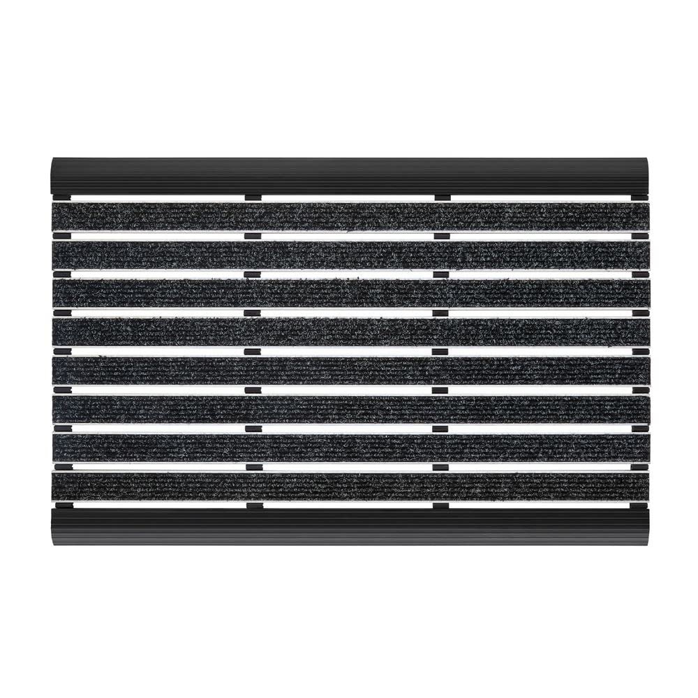 PANA Aluminium Türmatte (39x60cm) • Fussmatte Aussen • Schmutzfangmatte • Fussabtreter mit Nadelfilz