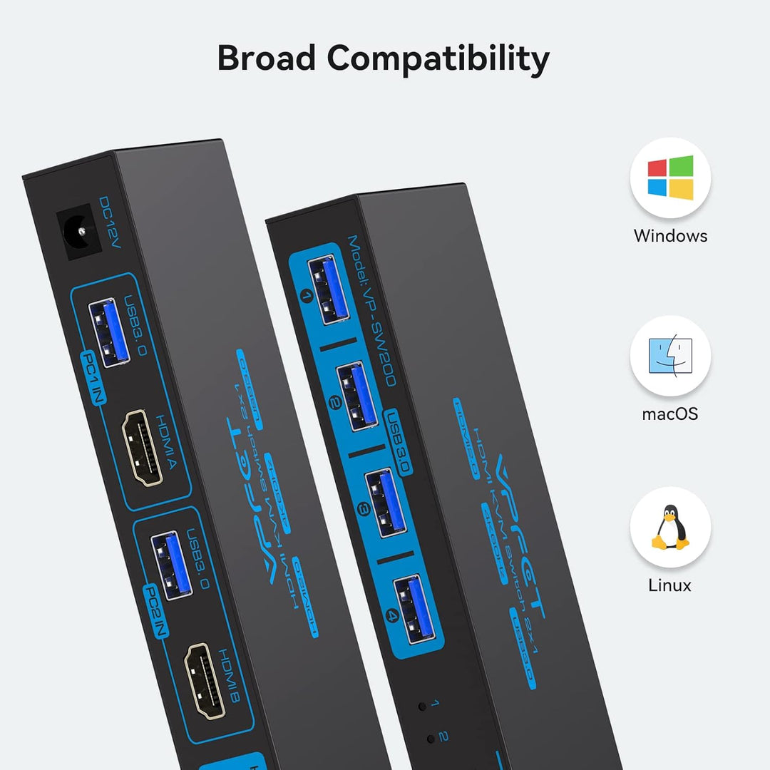 USB 3.0 HDMI KVM Switch 2 PC 1 Monitore 4K60Hz KVM-Switches für Zwei Computer teilen sich 1 Satz Mau